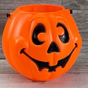Jack O Lantern Pumpkin Bucket 1997 Vtg Trick Or Treat Grand Venture Halloween